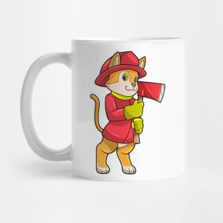 Cat as Firefighter with Ax Mug